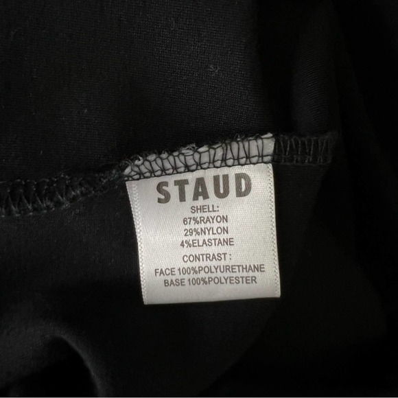 NEW Staud Dolce Long Sleeve Cutout Mini Dress Sz L Black - Picture 10 of 16